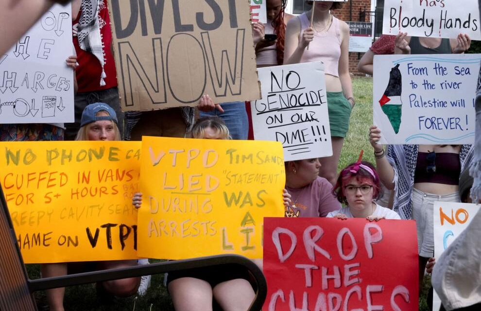 Virginia Tech protesters call for charges, disciplinary action to be dropped