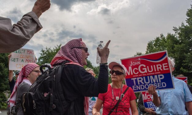 Marjorie Taylor Greene, John McGuire shouted down by protesters, cut short Albemarle County campaign rally