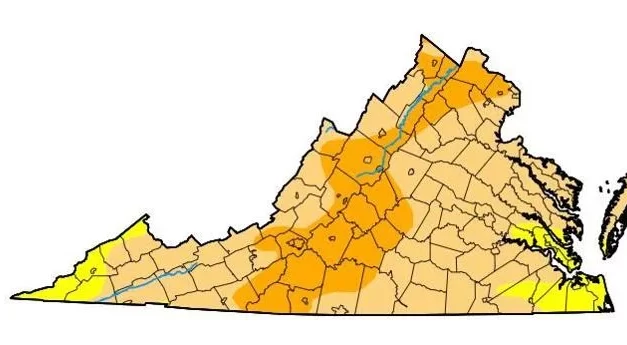 90% of Virginia experiencing moderate or severe drought