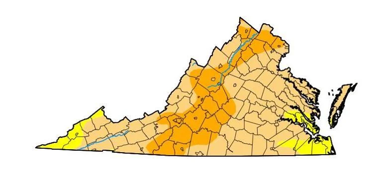 90% of Virginia experiencing moderate or severe drought