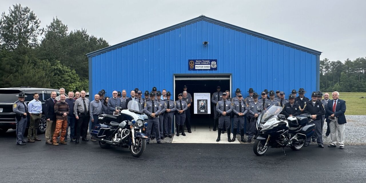 VIRGINIA STATE POLICE DEDICATE MOTOR SHED TO TROOPER KILLED IN LINE OF DUTY