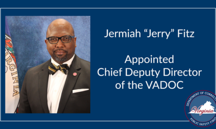 Jermiah “Jerry” Fitz appointed as Chief Deputy Director of VADOC