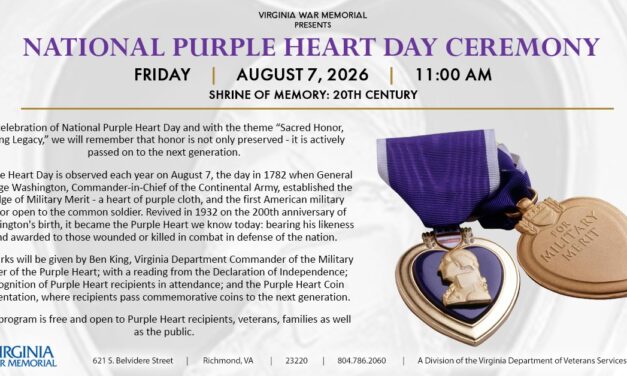 Purple Heart Day Ceremony at Virginia War Memorial